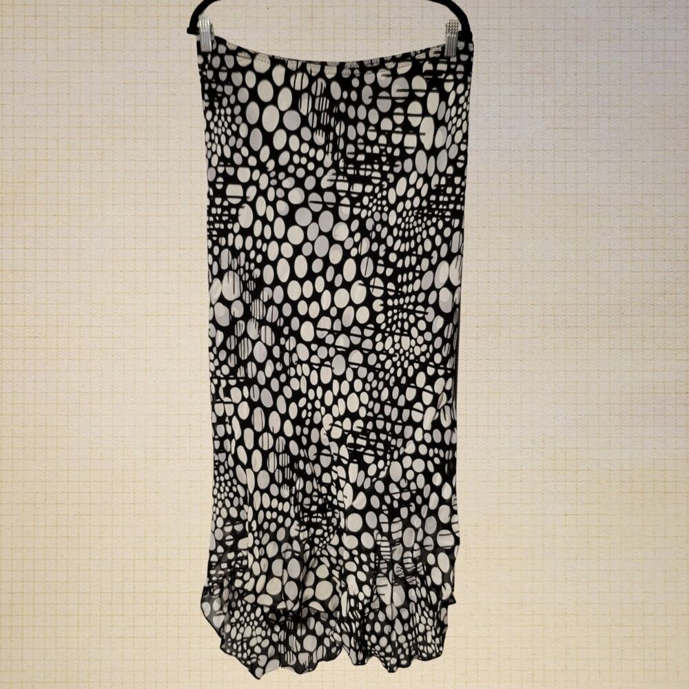 Contemporary Ashley Stewart Geometric Print Midi Skirt Elastic Waist Size 14